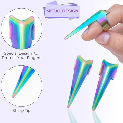 SIVOTE 2PC Pro Hair Parting & Sectioning Tool Set - Stainless Steel Straight & Curved Hair Separator Rings for Precise Styling and Extensions (Multi Color) - Image 2