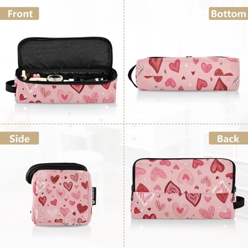 Hair Tools Travel Bag with Heat Resistant Mat 2-in-1 Hot Tools Travel Bag Organizer Flat Curling Iron Travel Case for Straightener Pink Cute Hearts - Image 5
