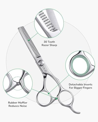 ULG Hair Thinning Scissors, Thinning Shear for Hair Cutting 6.5 inch Right-Hand Barber Scissors Salon Texturizing Shears Made of Japanese Stainless Steel, Silver - Image 2