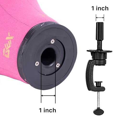 GEXWORLDWIDE GEX 20"-24" Canvas Cork Wig Block Mannequin Head for Wig Making Drying Styling Display with Table C Clamp Stand Holder (Rosy 23") - Image 4