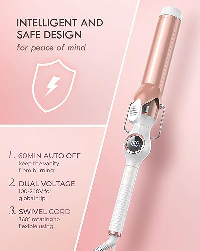 WEEYUM Curling Iron 1 1/2 Inch, Large 1.5 Inch Hair Curler, Dual Voltage - Image 5