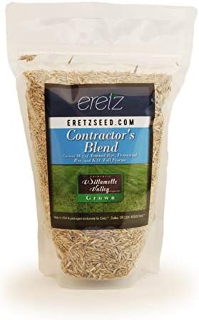 Contractor’s Grass Seed Blend by Eretz (8oz) - Choose Size! Willamette Valley, Oregon Grown. Premium, Number 1 Seeds Only! No Weed Seeds or Fillers by Eretz