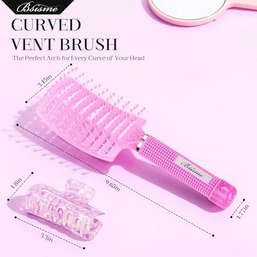 Bsisme Hair Brush with Hair Clips, Vented Brush for Faster Blow Drying - Image 6