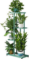 LINZINAR 4 Tier Plant Stand Indoor Outdoor Metal Flower Pot Display Shelf by LINZINAR