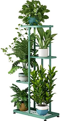 LINZINAR 4 Tier Plant Stand Indoor Outdoor Metal Flower Pot Display Shelf by LINZINAR