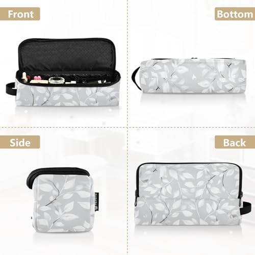 Hair Tools Travel Bag with Heat Resistant Mat Detachable 2-in-1 Curling Iron Travel Case Hot Tools Organizer for Straightener Flat Iron Light Grey Leaves - Image 5