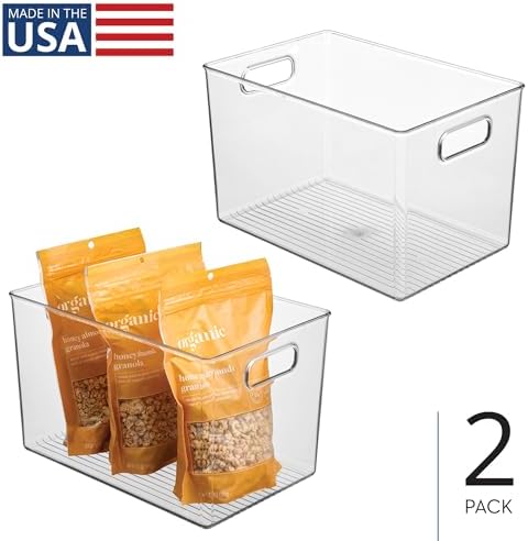 iDesign Storage Bins with Handles, Set of 2, Clear - Image 2