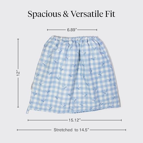 Kitsch Luxury Satin-Lined Flexi Shower Cap for Women - Gingham Blue - Image 6