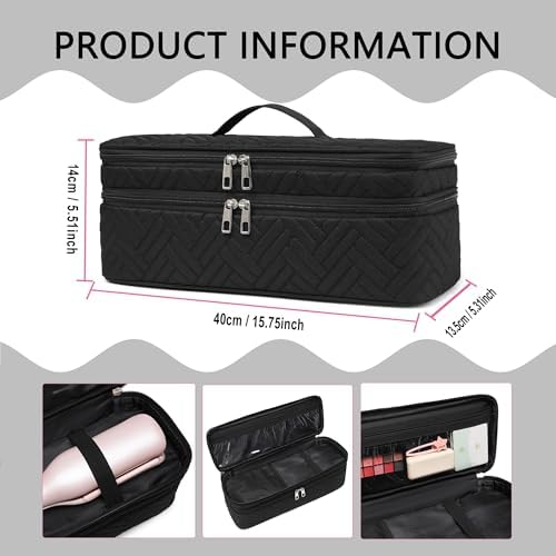 Double-Layer Carrying Case Apply to Revlon One-Step Hair Dryer, Travel Bag for Hair Volumizer/Styler,Water Resistant Storage Organizer Box,Compatible with FlexStyle Attachment (Bag Only) - Image 4