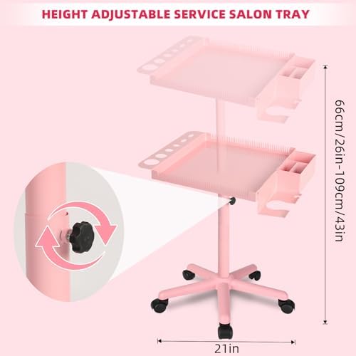 Extension Salon Tray Hair Extension Cart Tray, Pink - Image 6