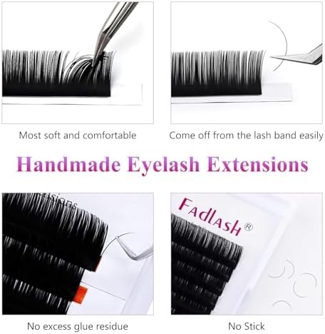Lash Extension B Curl 20-25mm FADLASH Eyelash Extensions Mixed Tray Lashes 0.15 Faux Mink Single Classic Lash Extensions Supplies (0.15-B, 20-25mm Mix) - Image 3