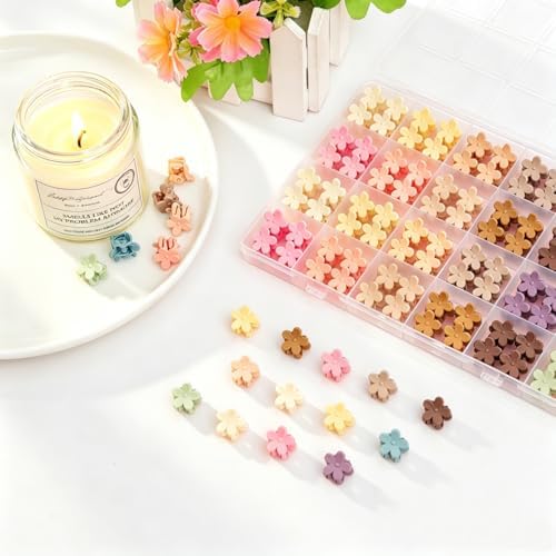 96pcs Mini Flower Hair Clips for Kids Cute Mini Claw Clips Hair Pins Colorful Small Hair Accessories for Girls Women Teens Kids Toddlers Children in Organizer Box - Image 4