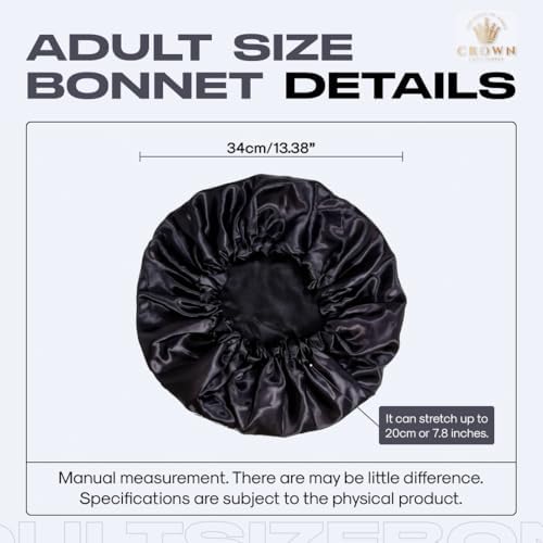 Silky Design Bonnet with Elastic Soft Band Adjustable Women and Men Bonnets for Sleeping Comfortable Satin Fabric (BlackCross) - Image 5