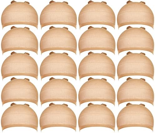 Teenitor 20Pcs Wig Cap Light Brown Stretchy Nylon Wig Cap for Women by PERFECTYOURBEAUTY