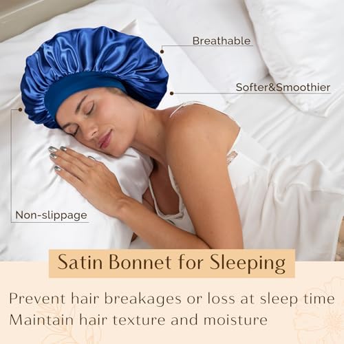YANIBEST Soft Satin Bonnet for Men Women, Sleep Cap to Maintain Moisture - Image 4
