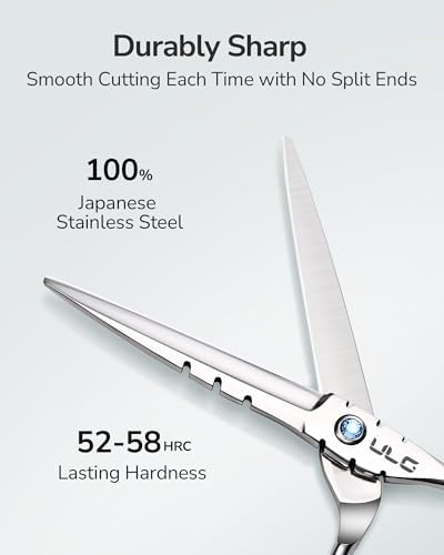 Hair Cutting Scissors, ULG Professional Hair Scissors 6.5” Shark Series Right-Hand Razor Edge Barber Shears Salon Hair Cutting Shears Made of Japanese Stainless Steel, Hand Sharpened Silver - Image 3