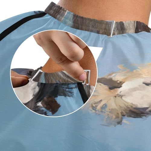 ALAZA Running Horse on Beach Barber Cape for Men Women, Waterproof Haircut Apron Beard Shaving Bib Hair Cutting Cloth 55 x 65 Inch - Image 6