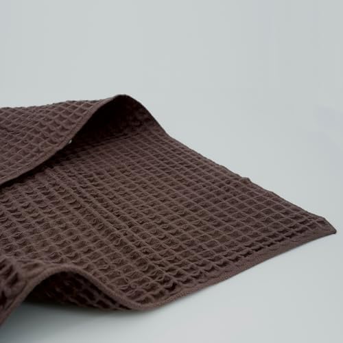 Luxury Organic Japanese Cotton Waffle Bath Towel | Thick, Absorbent, Quick Dry Bathroom Towels for Shower, Sauna, Onsen| Hotel & Spa Quality, Gift-Ready (Dark Cocoa, Hand Towel, 32" x 16") - Image 5