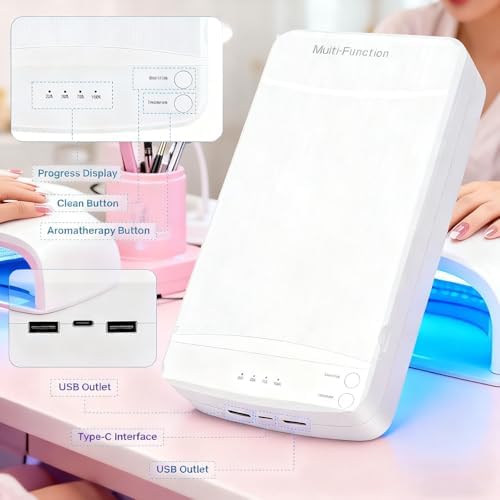 Nail Tool Sterilizer Box, ALLGLAM USB Portable Sterilizing Box for Nail Manicure Tools, Beauty Tweezers, Tattoo,Mobile Phone Cleaning (White) - Image 4