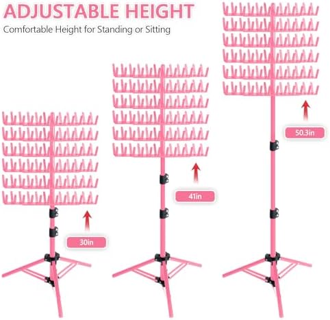 Braiding Hair Rack Standing Hair Extension Holder Hanger, 144 Pegs Hair Divider Rack for Braiding Hair Separator Stand Display Stand (red) - Image 3