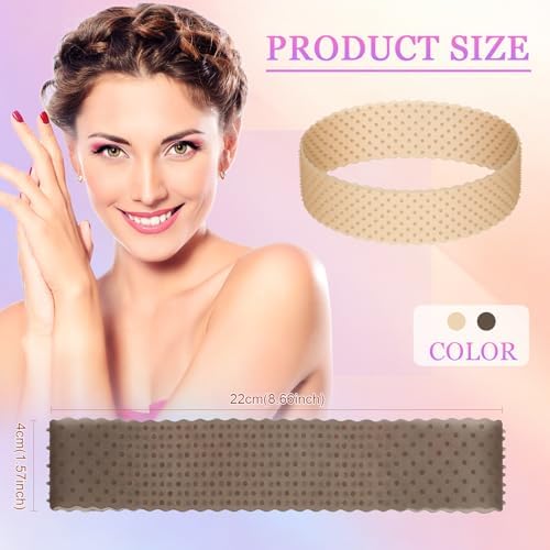WILLBOND 2 Pcs Silicone Wig Grip Band, Dark Brown,Black, M - Image 2