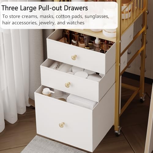 Makeup Organizer Cart with Drawers Make Up Organizers for Vanity - Image 4