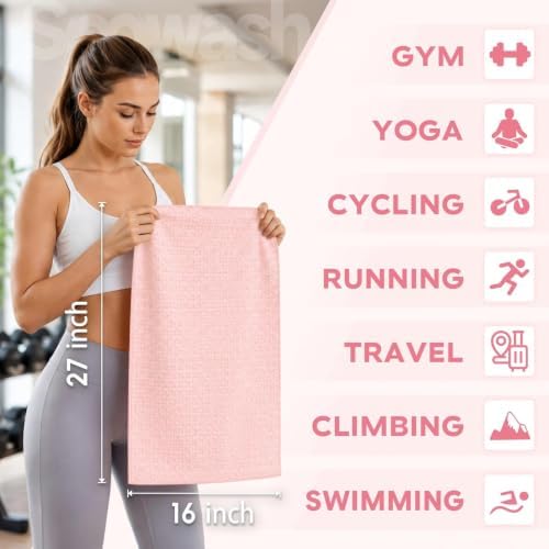 Microfiber Gym Towels for Showering Working Out Quick Dry Negative ions Large Middle Small Sizes Lightweight Gym Towel for Men Women Tennis Sports Towels for Body Hot Yoga Fitness Essentials - Image 2