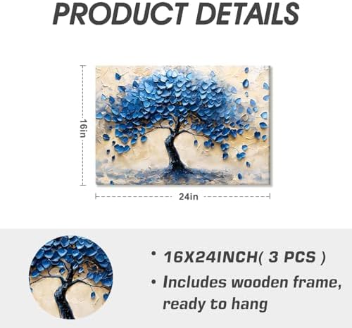 EEYNAQQ Tree of Life Wall Art 16x24 Inches Abstract Tree Canvas Painting - Image 5