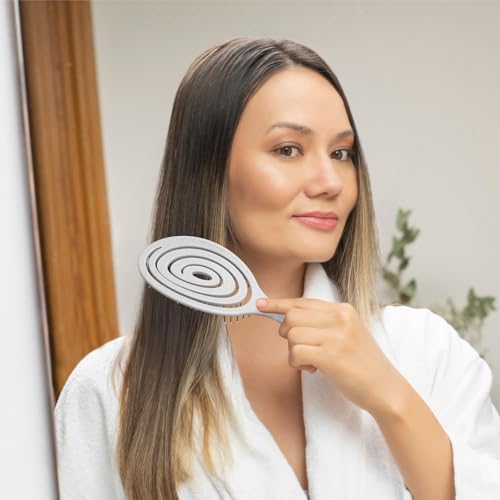 Ninabella Detangler Brush - No Tangle Hair Brush for Women, Fine, Thick and Long Hair - Hairbrush for Wet and Dry Hair, Gentle on the Scalp - Stone Grey - Image 7