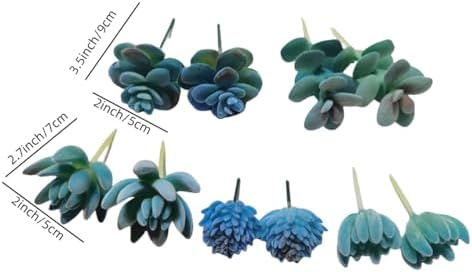 10 Pieces Fake Succulent Plant,Mini Artificial Succulents,Artificial Air Plants that Look Real,Plastic Plant for Garden & Outdoor Home Décor (Blue) - Image 2