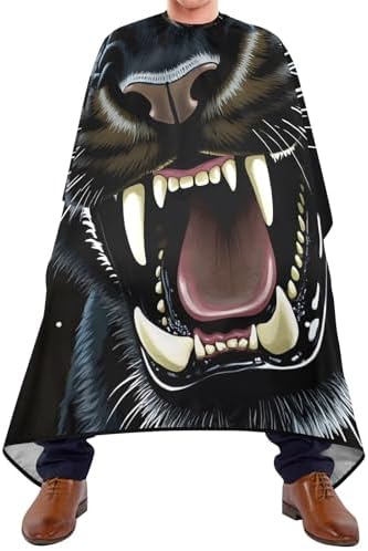ALAZA Roaring Panther Barber Cape for Men Women, Waterproof Haircut Apron Beard Shaving Bib Hair Cutting Cloth 55 x 65 Inch - Image 2