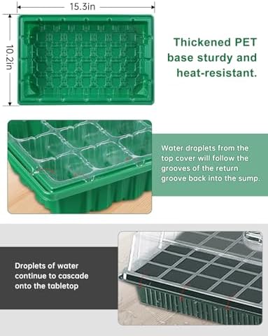 Large Seed Starter Trays with Heat Mat, Seed Starter Kit with 48 Full Spectrum LEDs, 24 Large Cells Seed Germination Kit with Adjustable Humidity Vents for Indoor Plants Seeds Starting - Image 5