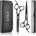 CIICII Hair Cutting Scissors Shears Kit, 6.7″ Barber Scissors Set (Black) by CIICII