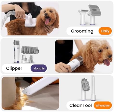 oneisall Dog Grooming Vacuum,7 in 1 Grooming kit Tools with Low Noise - Image 6