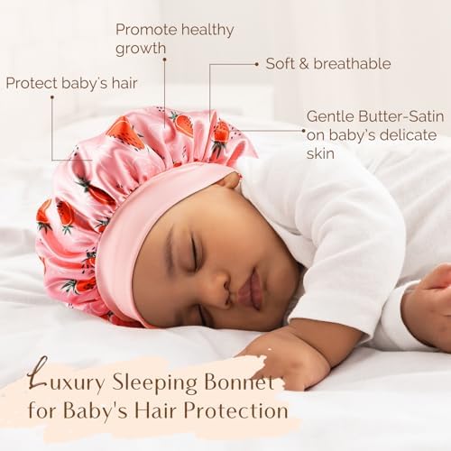 YANIBEST 2 Pcs Baby Satin Bonnet for Sleeping, Toddler, Kids - Image 2