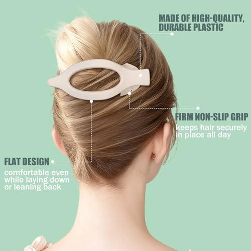 Flat Hair Clips for Women - 6 PCS French Flat Claw Clips Medium Hair Clips for Girls Large Hair Claw Clips for Thick or Thin Hair Strong Hold No Slip Hair Accessories for women (Basic) - Image 5