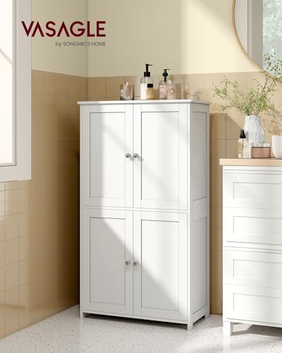 VASAGLE Floor Storage Cabinet, 2 Adjustable Shelves, 4 Doors,42.7" H - Image 2
