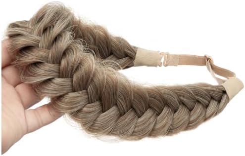 Synthetic Hair Braided Headband Classic Wide Strands Wedding Disorderly Fluffy Braids Wig Band Women Beauty Accessory - Image 2
