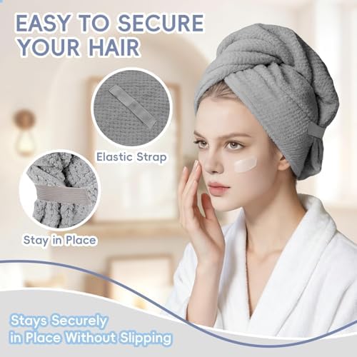 Large Microfiber Hair Towel for Women, Super Soft Absorbent Quick - Image 2