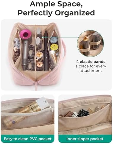 BAGSMART Hair Tools Travel Bag Compatible with Shark Flexstyle, Checkered - Image 4
