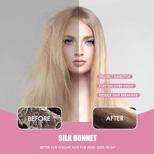 Silk Bonnet for Women,Adjustable Double Layer Sleep Cap - Image 3