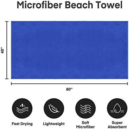 JML Microfiber Bath Sheet Towels Set, 2 Pack, 40" x 80", Dark Blue - Image 4