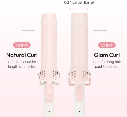 vodana GlamWave Ceramic Hair Curler 1.4 inch - Shiny & Damage-Free Natural Waves with All-Day Hold | Advanced Double Ceramic Coating with Rapid Instant Heat, Strawberry Cream - Image 5