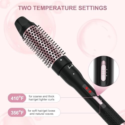 Thermal Brush, 1.5 inch Heated Round Curling Brush Hair Straightening Styler, Less Frizz Hair Hot Straightener with Detachable Head for Salon Style - Image 5