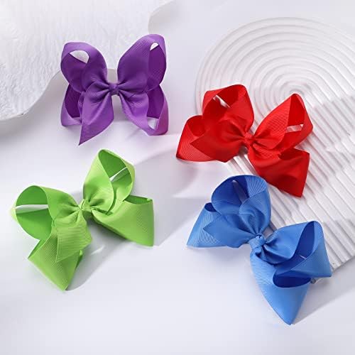 25PCS Big 6 Inch Hair Bows for Girls Grosgrain Ribbon Toddler Hair Accessories with Alligator Clips for Toddlers Baby Girls Kids Teens - Image 6