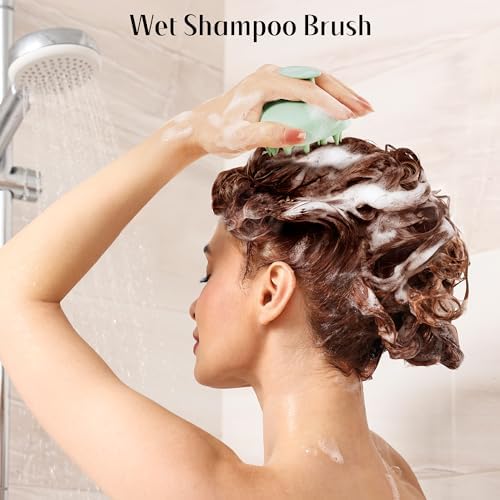 HEETA Wheat Straw Scalp Scrubber Shampoo Brush Massage Tool for Hair Growth - Image 2