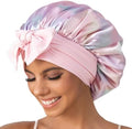 GDTOGRT Satin Silk Bonnet for Sleeping Women - Double Layer Sleep Hair Bonnets Caps for Curly Braid Hair with Tie Band by GDTOGRT