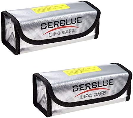 DerBlue 2pcs Fireproof Explosionproof Lipo Battery Safe Bag Lipo Battery Guard Safe Bag（185x75x60mm） by HOME