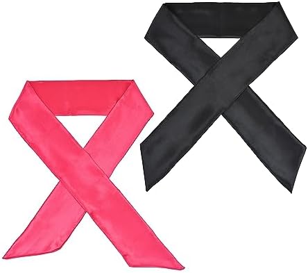 Wig Grip Band Soft Satin Scarf Fashion Headbands for Lace Frontal Wigs Fixing Makeup Sports Yoga Facial (2 Pcs, Black+Pink) - Image 6