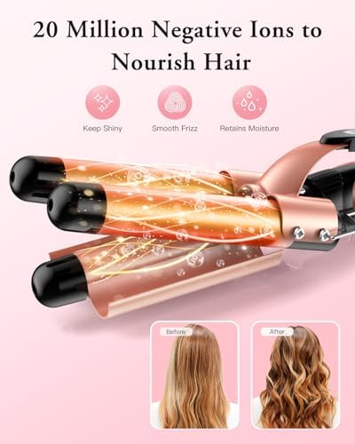 BESTOPE PRO 5 in 1 Curling Iron, Curling Wand Set with Negative Ion Thermal Brush and 4 Interchangeable Ceramic Curling Irons (0.35“-1.5”), Fast Heating Crimper Hair Tool in All Hair Type, Women Gifts - Image 5